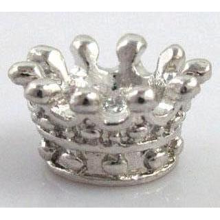 Alloy crown bead, antique silver