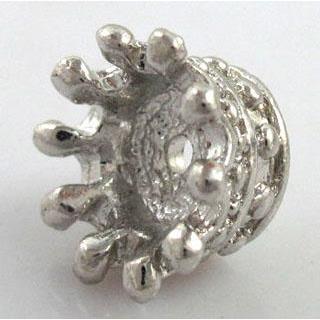 Alloy crown bead, antique silver