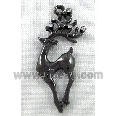 alloy pendant with rhinestone, Wapiti, black