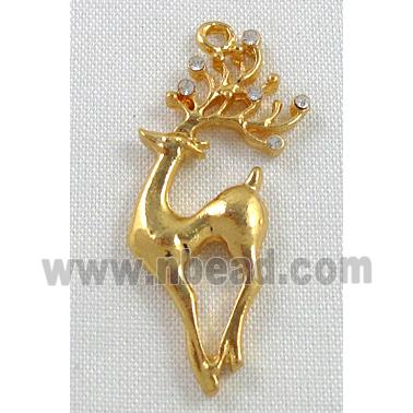 alloy pendant with rhinestone, Wapiti, gold