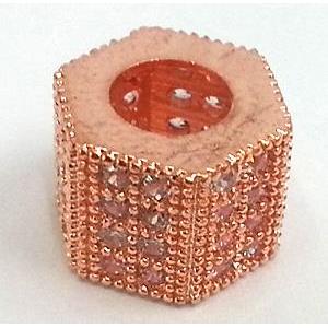 copper bead with zircon, red copper
