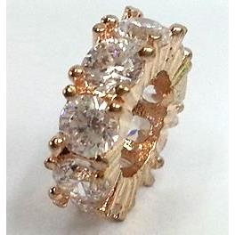 copper bead with zircon, light-gold