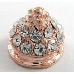 alloy bead with mideast rhinestone, red copper