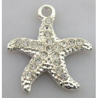 starfish alloy pendants with rhinestone