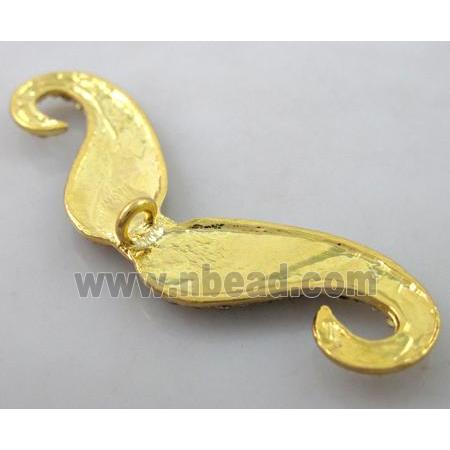 alloy Mustache pendants pave rhinestone gold plated
