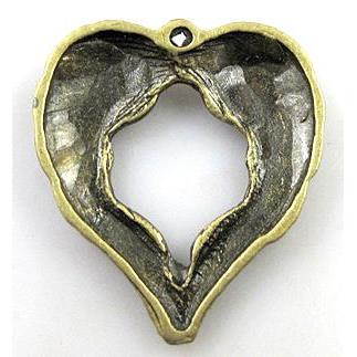 alloy pendant with rhinestone, bronze