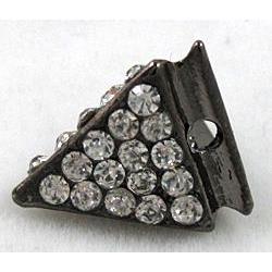 Bracelet bar, alloy bead with rhinestone, black