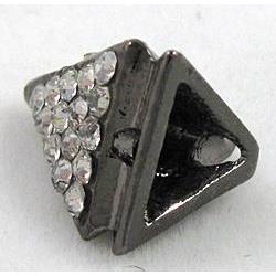 Bracelet bar, alloy bead with rhinestone, black