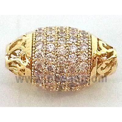 Bracelet bar, copper bead with zircon