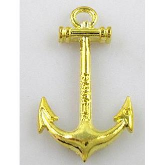 anchor charm, alloy pendant, gold
