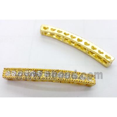 bracelet bar, alloy with Rhinestone, gold