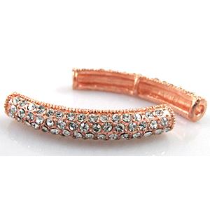 bracelet bar, alloy with Rhinestone, red copper plated