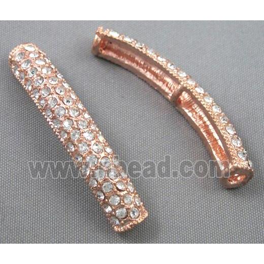 bracelet bar, alloy with Rhinestone, red copper plated