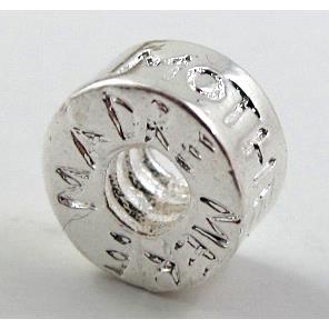 stopper beads, screw, silver plated