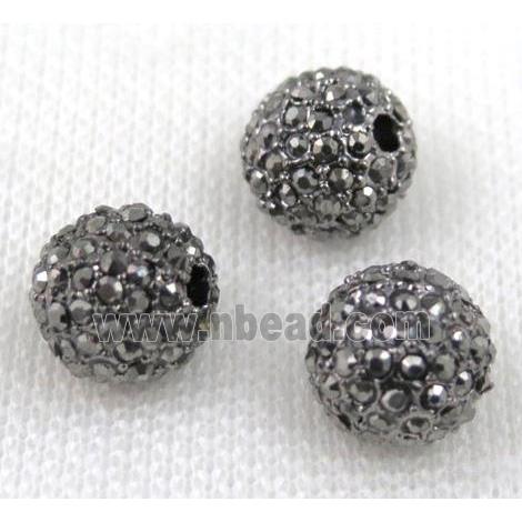 alloy spacer beads with rhinestone, round