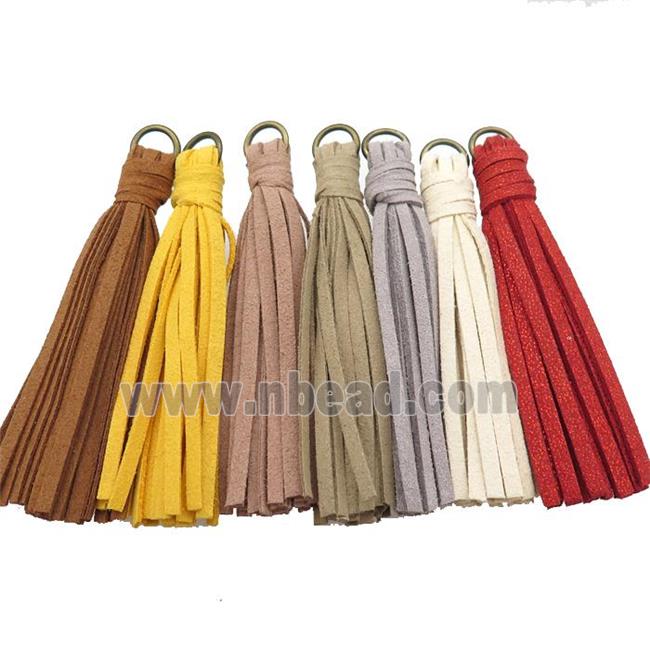 synthetic Suede tassel pendant, mix color