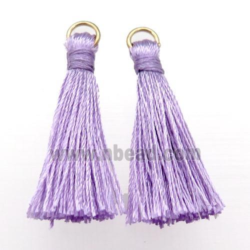 violet cotton tassel pendant