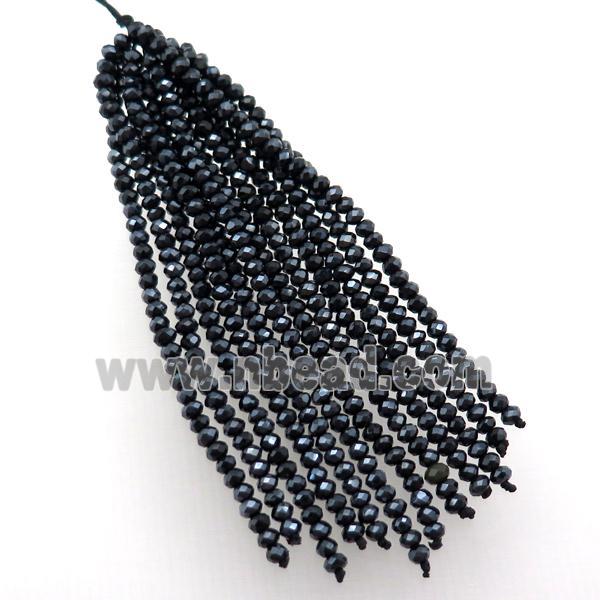 black crystal glass Tassel pendant