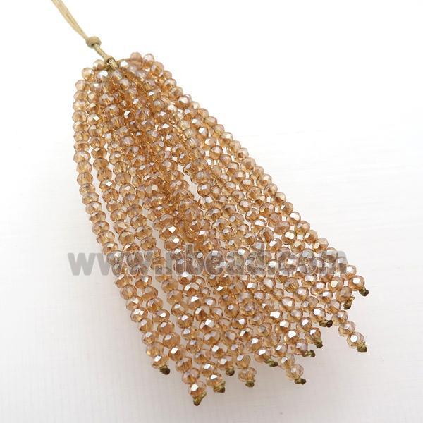 goldchampagne crystal glass Tassel pendant