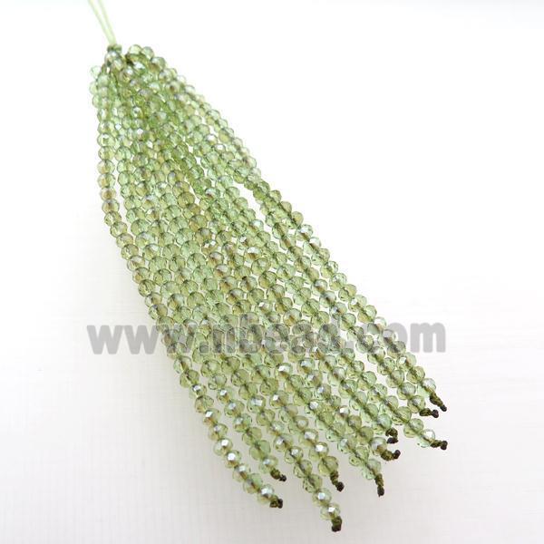 green crystal glass Tassel pendant