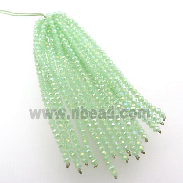 lt.green crystal glass Tassel pendant