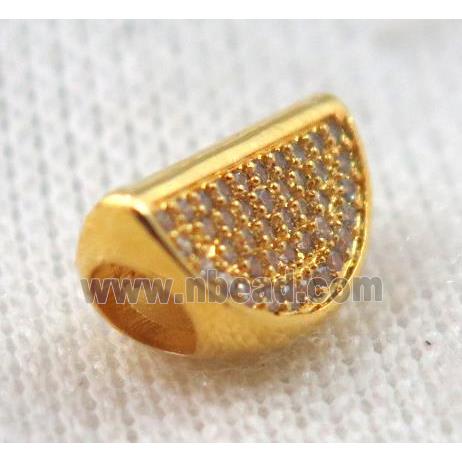 copper bead paved zircon, gold plated