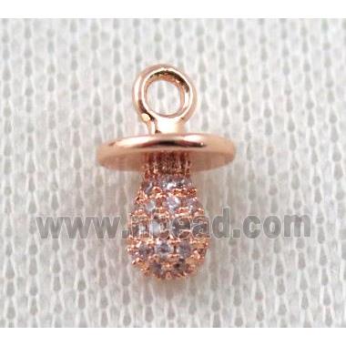 copper lamp pendant paved zircon, rose gold