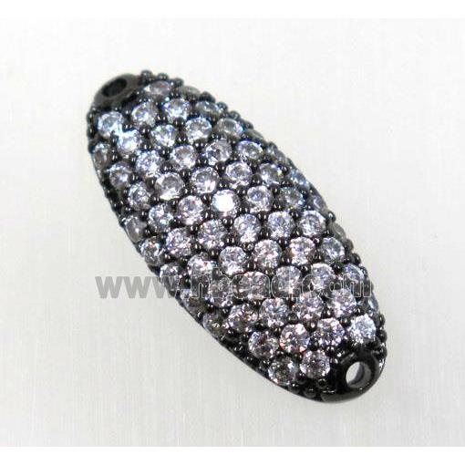 copper connector paved zircon, black plated