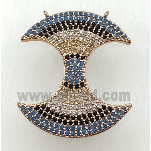 copper pendant paved zircon, rose gold