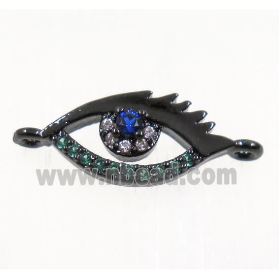 copper eye connector pave zircon, black plated
