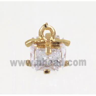 copper pendant pave zircon, rose gold