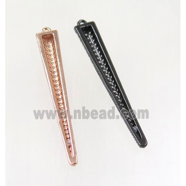 copper stick pendant pave zircon, mix color