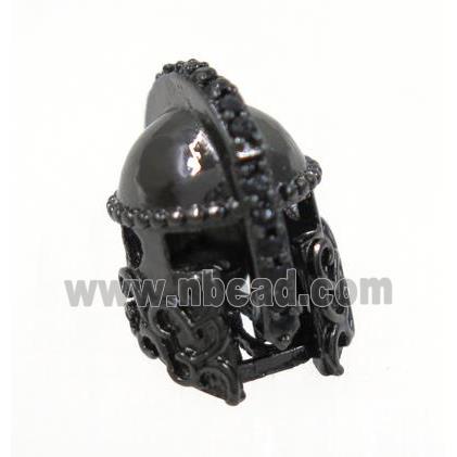 copper helm bead paved zircon, black plated