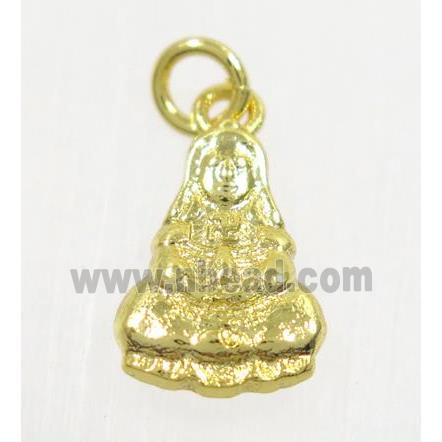 copper Buddha pendant, gold plated