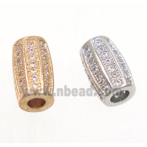 copper tube beads paved zircon, mix color