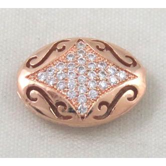 Zircon copper spacer bead, red copper plated