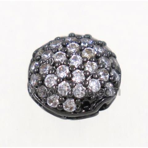 copper spacer beads paved zircon, black plated