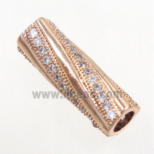 copper spacer tube bead paved zircon