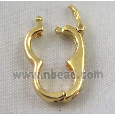 Zircon copper clasp, gold plated