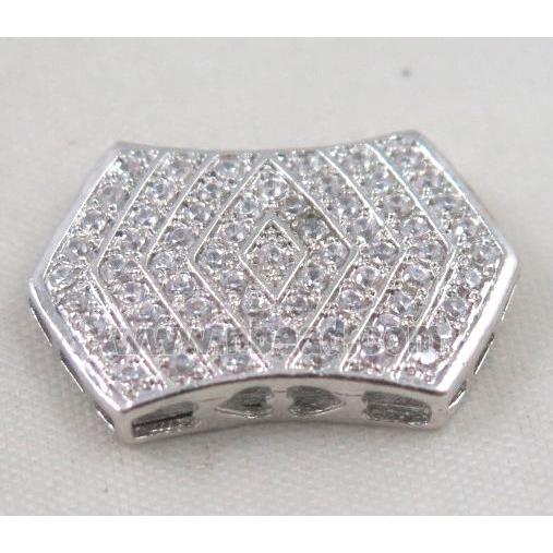 Zircon copper spacer bead, platinum plated