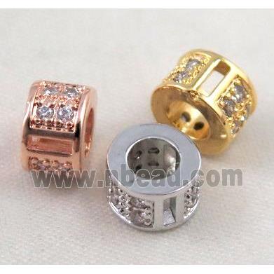 Zircon copper spacer bead, mixed color