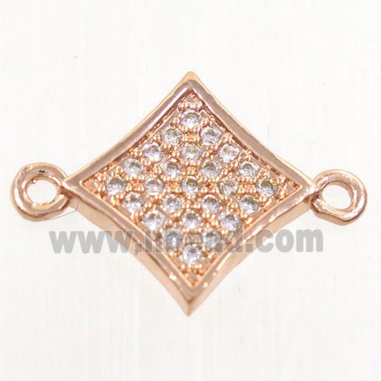 copper star connector paved zircon, rose gold
