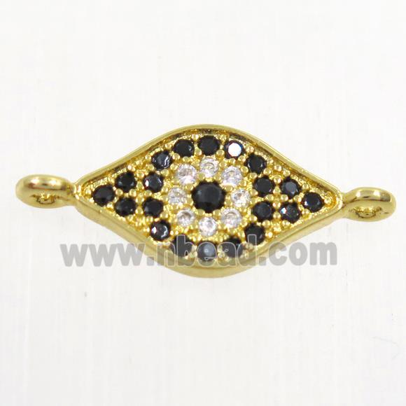 copper eye connector paved zircon, gold plated
