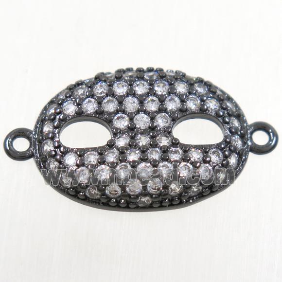 copper eyepatch connector paved zircon, black plated