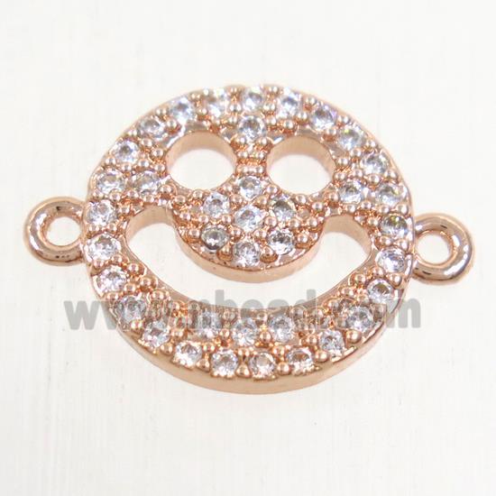 copper Emoji connector paved zircon, rose gold