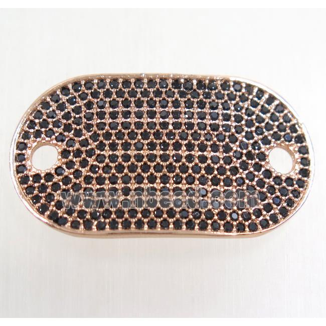copper runway connector paved zircon, rose gold