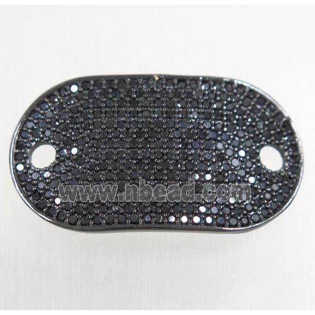 copper runway connector paved zircon, black plated