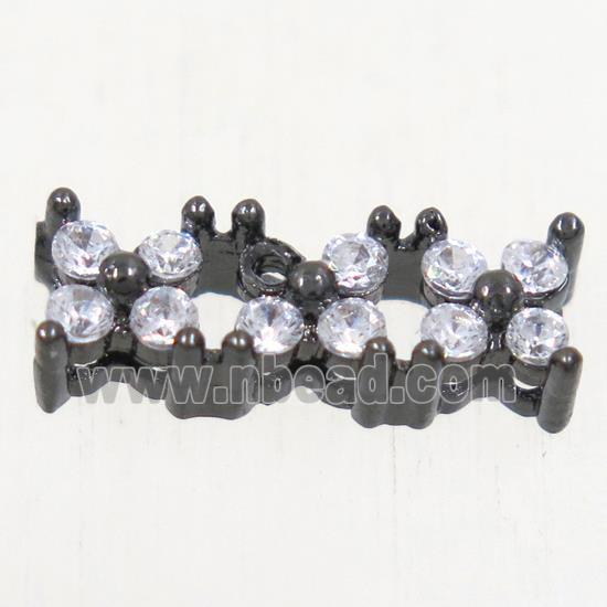 copper bead paved zircon, black plated