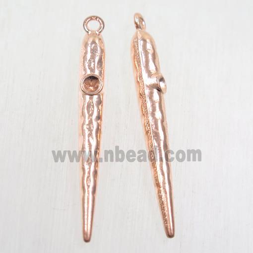 copper bullet pendant, rose gold