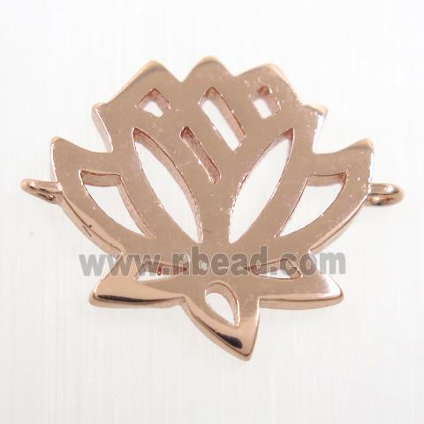 copper lotus flower connector, rose gold